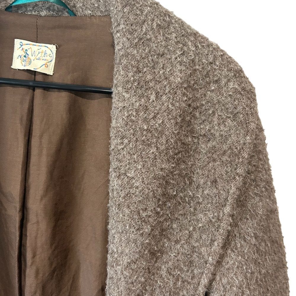 WYTHE SHAWL COLLAR WOOL COAT IN BROWN/ CREAM CASENTINO TWILL - Picture 8 of 12